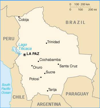 cartina geografica bolivia